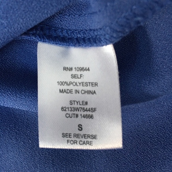 41 Hawthorn Tameron Button Down Blouse Blue Small - Picture 8 of 8